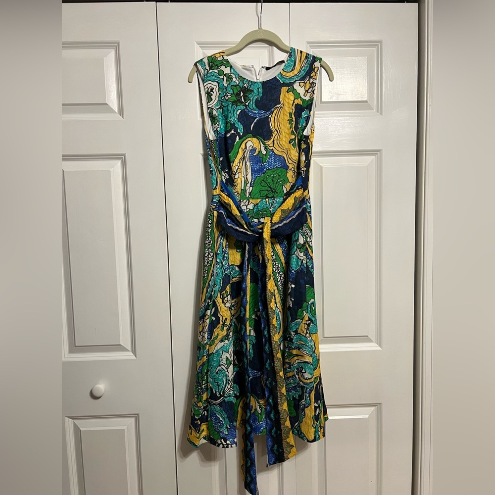 Kobi Halperin Linen Midi Dress with belt